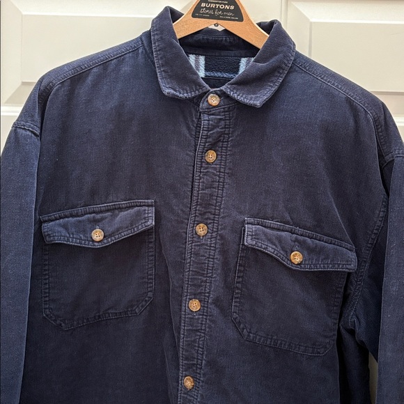 Vintage Levi's Navy Corduroy Shirt Jacket Blue Plaid Fleece Flannel Lining L - Picture 4 of 7